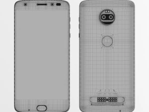 moto z2 force gray model 3D Model