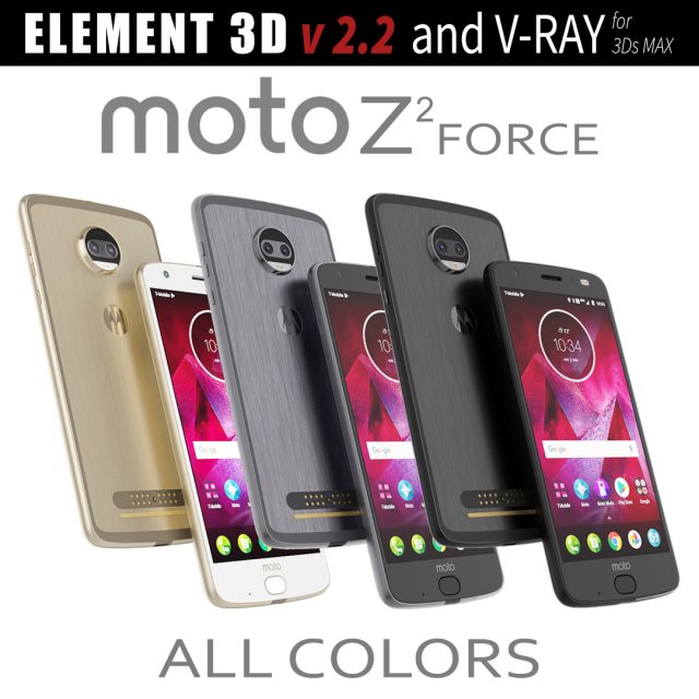 moto z2 force all colors Modelo 3D .c4d .max .obj .3ds .fbx .stl .blend 