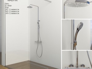 shower room ravak walk-in 3D-Modell