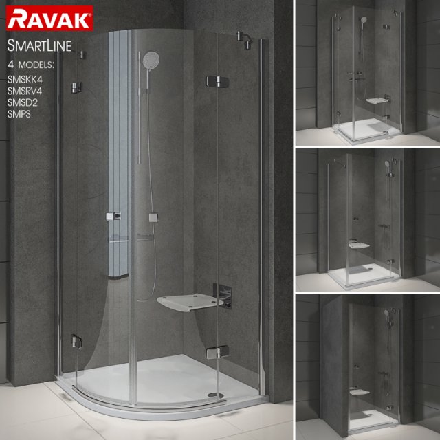 shower room ravak smartline 3D 모델 .c4d .max .obj .3ds .fbx .stl .blend 