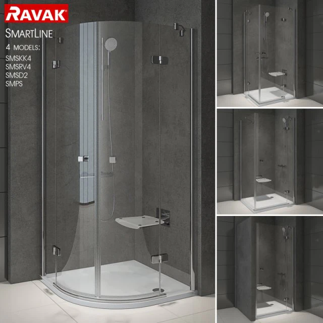 shower room ravak smartline 3D Model .c4d .max .obj .3ds .fbx .stl .blend 
