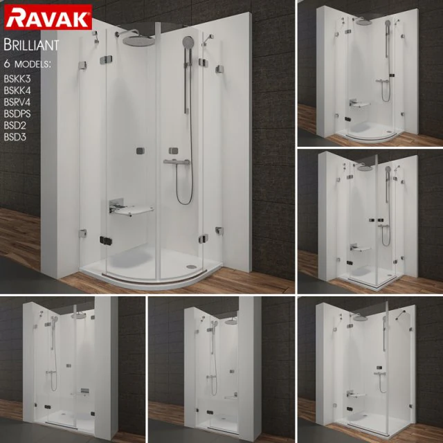 shower room ravak brilliant 3D Model .c4d .max .obj .3ds .fbx .stl .blend 