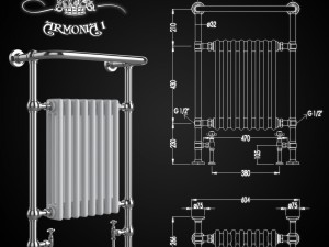 a set of heated towel rails devon devon 3D Модель