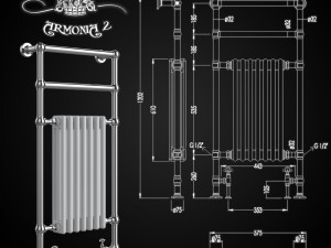 a set of heated towel rails devon devon 3D Модель