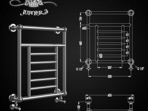 a set of heated towel rails devon devon 3D Модель