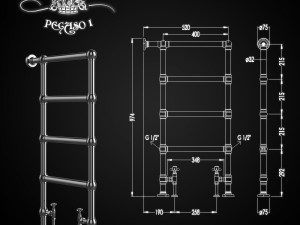 a set of heated towel rails devon devon 3D Модель