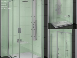 corner shower cabins ravak blix 3Dモデル