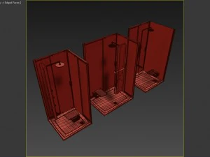 corner shower cabins ravak blix 3D Model