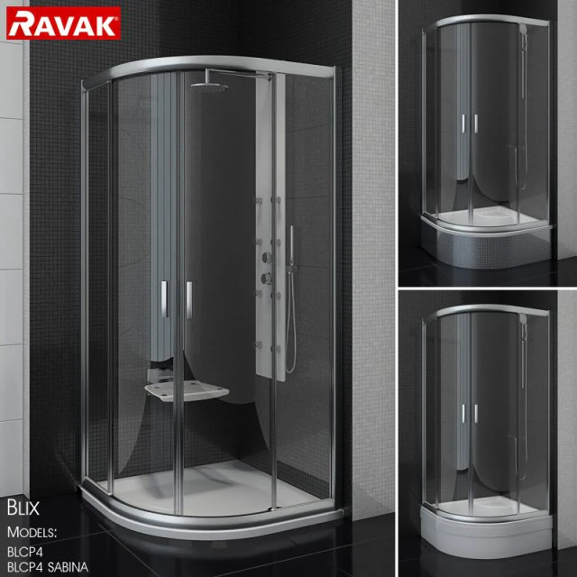 semicircular shower enclosures ravak blix 3D Model .c4d .max .obj .3ds .fbx .stl .blend