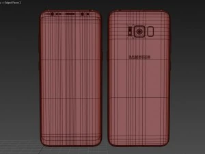 samsung galaxy s8 burgundy red 3D Model