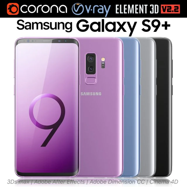 samsung galaxy s9 plus todos los colores Modelo 3D .c4d .max .obj .3ds .fbx .stl .blend 