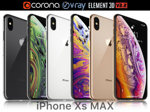 apple iphone xs max all colors 3D Model