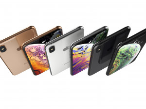 apple iphone xs max all colors 3D Model