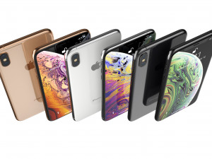 apple iphone xs max all colors 3D Model