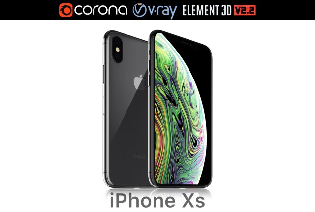 apple iphone xs space gray 3Dモデル .c4d .max .obj .3ds .fbx .stl .blend 