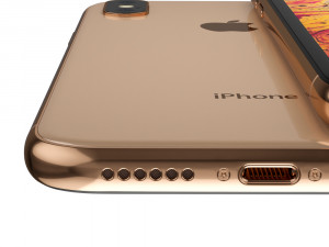 apple iphone xs gold 3Dモデル