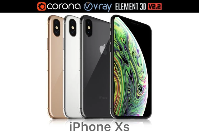 apple iphone xs all colors 3D Model .c4d .max .obj .3ds .fbx .stl .blend 