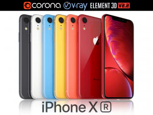 एप्पल आईफोन एक्सआर सभी रंग 3D मॉडल