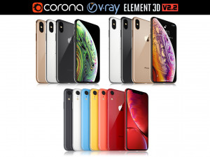 apple iphone xr and xs and xs max collection Modelo 3D