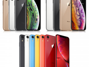 apple iphone xr and xs and xs max collection Model 3D