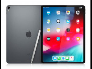 apple ipad pro 129 inch wi-fi 2018 and new apple pencil 3D Model