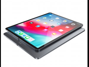 apple ipad pro 129 inch wi-fi 2018 and new apple pencil 3D Model