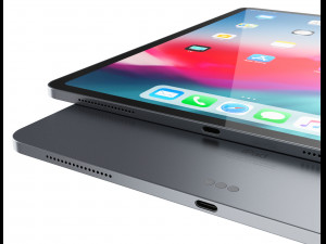 apple ipad pro 129 inch wi-fi 2018 and new apple pencil 3D Model