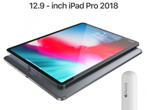 apple ipad pro 129 inch wi-fi cellular 2018 and new apple pencil 3D 모델
