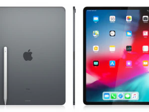 apple ipad pro 129 inch 2018 and new apple pencil 3D Model