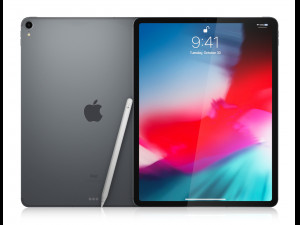 apple ipad pro 129 inch 2018 and new apple pencil 3D Model