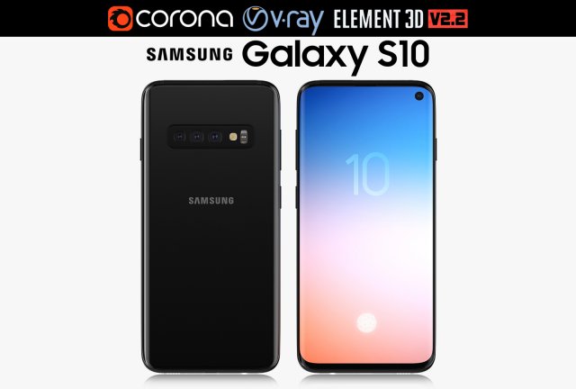 samsung galaxy s10 3D 模型 .c4d .max .obj .3ds .fbx .stl .blend 