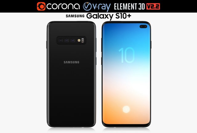 samsung galaxy s10 plus 3D Модель .c4d .max .obj .3ds .fbx .stl .blend 