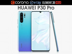 Oddychający kryształ Huawei P30 Pro Model 3D