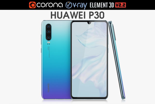 huawei p30 breathing crystal 3D Model .c4d .max .obj .3ds .fbx .stl .blend 