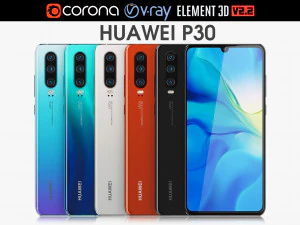 हुआवेई p30 सभी रंग 3D मॉडल