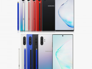 samsung galaxy note 10 and note 10 plus all colors Model 3D