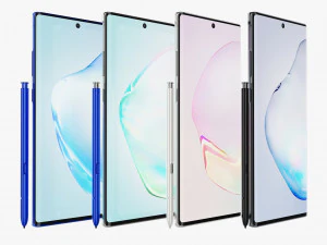 samsung galaxy note 10 and note 10 plus all colors 3D Model