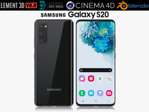 samsung galaxy s20 black 3D Model
