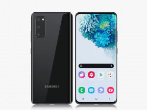 samsung galaxy s20 and s20 plus and s20 ultra black 3D Model