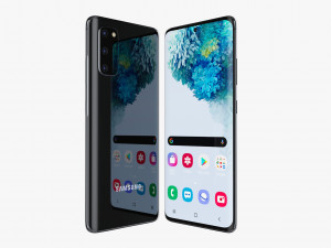 samsung galaxy s20 and s20 plus and s20 ultra black Modelo 3D