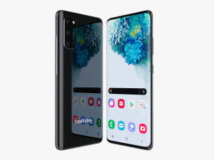 samsung galaxy s20 and s20 plus and s20 ultra black 3D Model
