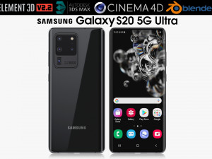 samsung galaxy s20 5g ultra cosmic black 3D Model