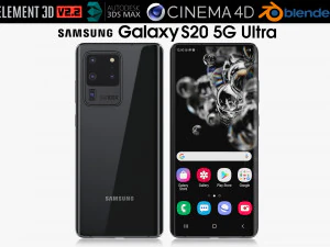 सैमसंग गैलेक्सी S20 5G अल्ट्रा कॉस्मिक ब्लैक 3D मॉडल
