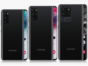 samsung galaxy s20 and s20 plus and s20 5g ultra cosmic black 3D 模型