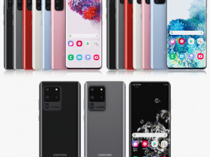 samsung galaxy s20 and s20 plus and s20 5g all colors 3D Model