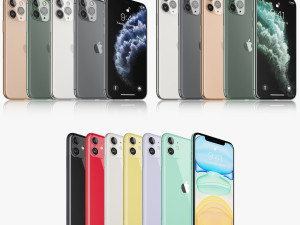 apple iphone 11 pro 11 pro max 11 all colors Model 3D