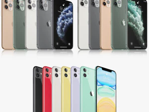 apple iphone 11 pro 11 pro max 11 all colors 3D Model