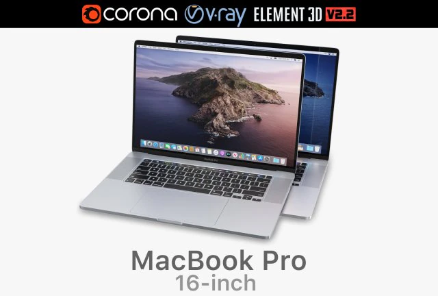 apple macbook pro 16-inch 2019 3D Model .c4d .max .obj .3ds .fbx .stl .blend