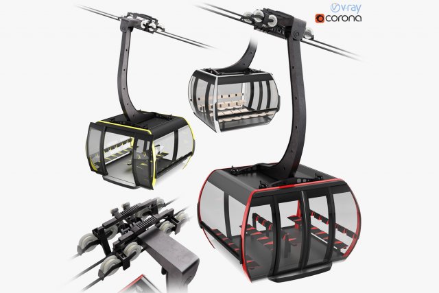 cableway 3s cabin cwa atria 3D Model .c4d .max .obj .3ds .fbx .stl .blend 