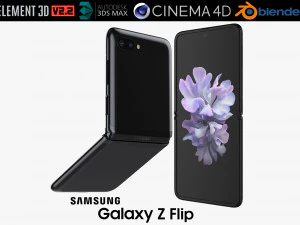 सैमसंग गैलेक्सी Z फ्लिप ब्लैक 3D मॉडल